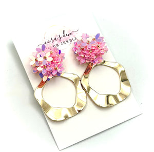 Jorja Earring w/ Pink Flowers