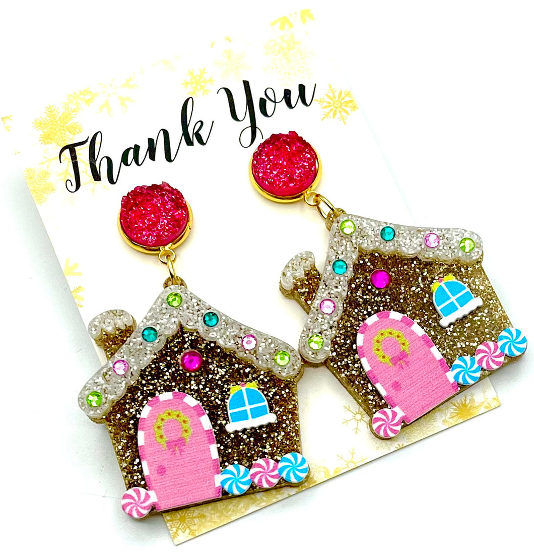 Gingerbread House Earrings