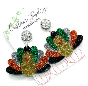 Glitter Turkey Earrings