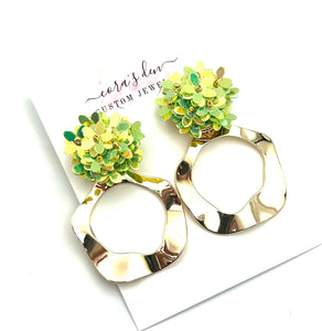 Jorja Earring w/ Green Flowers