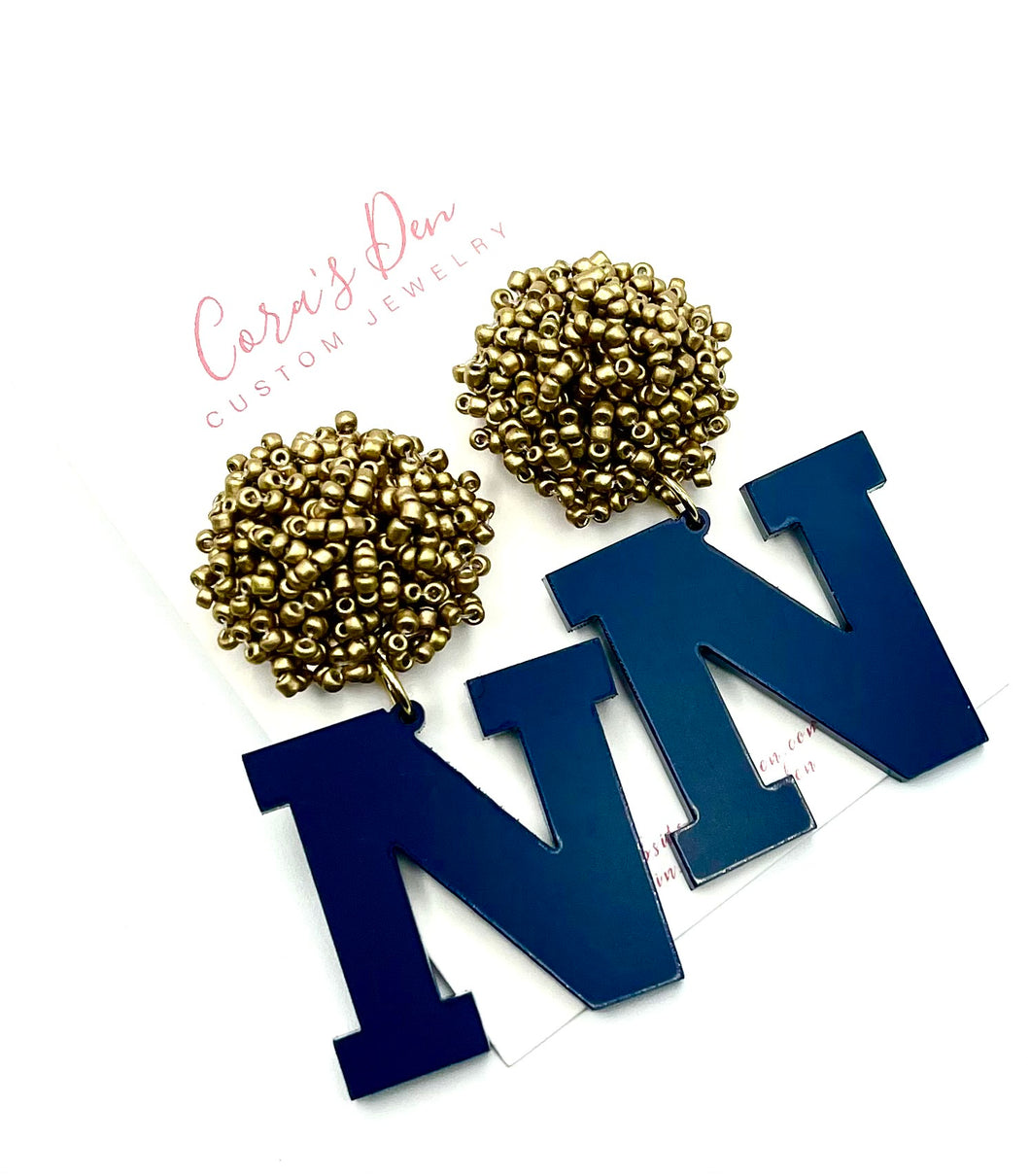 Navy N Earrings