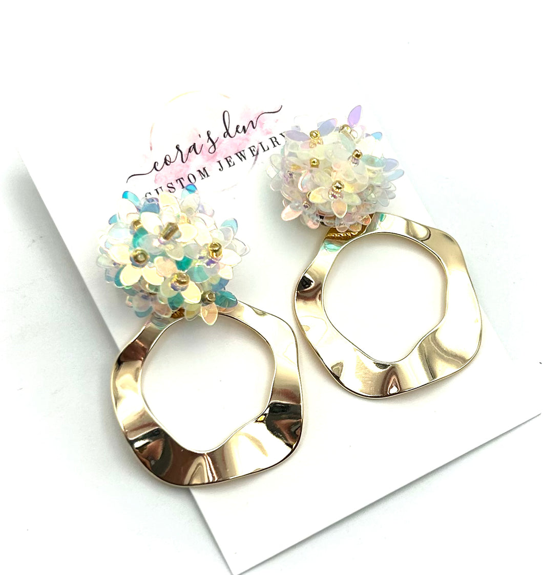 Jorja Earring w/ Iridescent Flowers