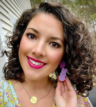 Load image into Gallery viewer, Purple Peep Earrings
