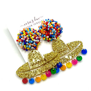 Glitter Sombrero Earrings