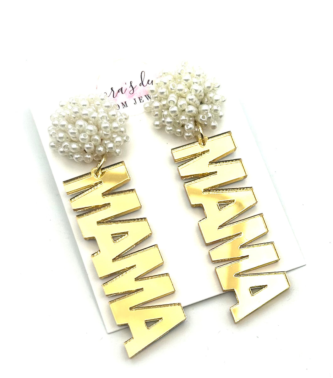 Gold Mirror Mama Earrings