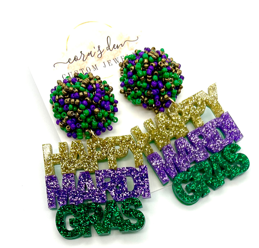 Mardi Gras Earrings