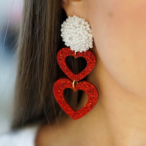 Valentines Heart Earrings - Set of 3